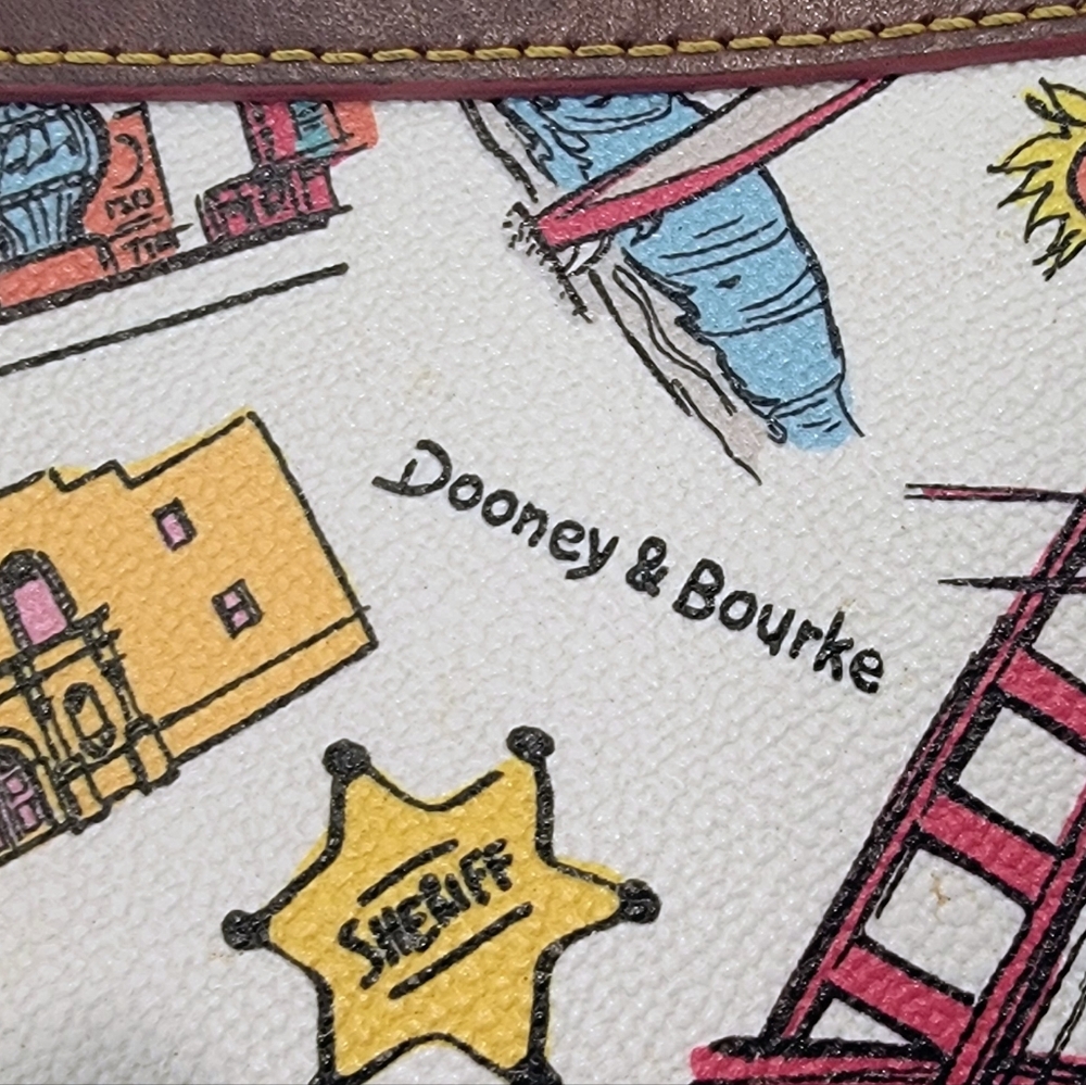 Dooney & Bourke 2 Piece Colorful Landmark Soft Acrylic Tote & Wristlet - Picture 12 of 16